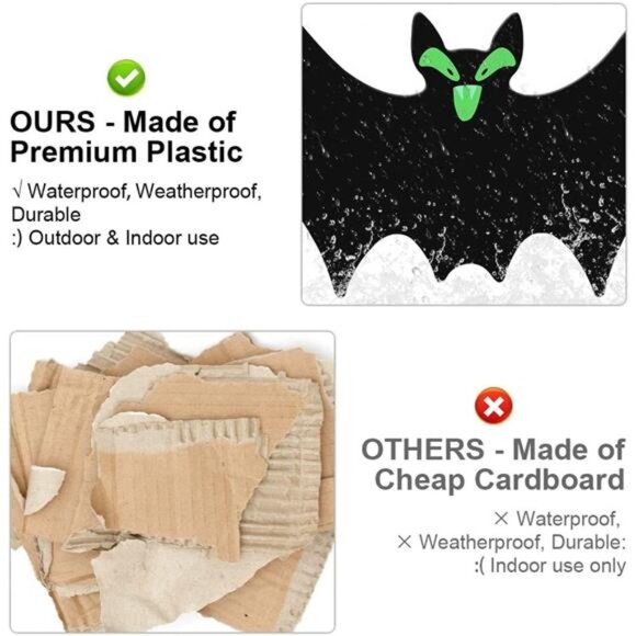 (18 Pcs) Large Hanging Bats Halloween Decorations - Picture 3 of 7